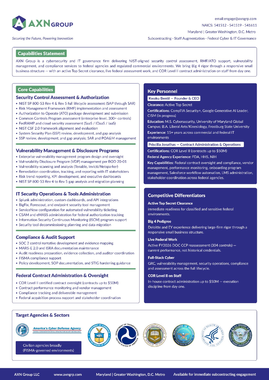 Capability Statement One-Pager for Hopeconsult Ltd